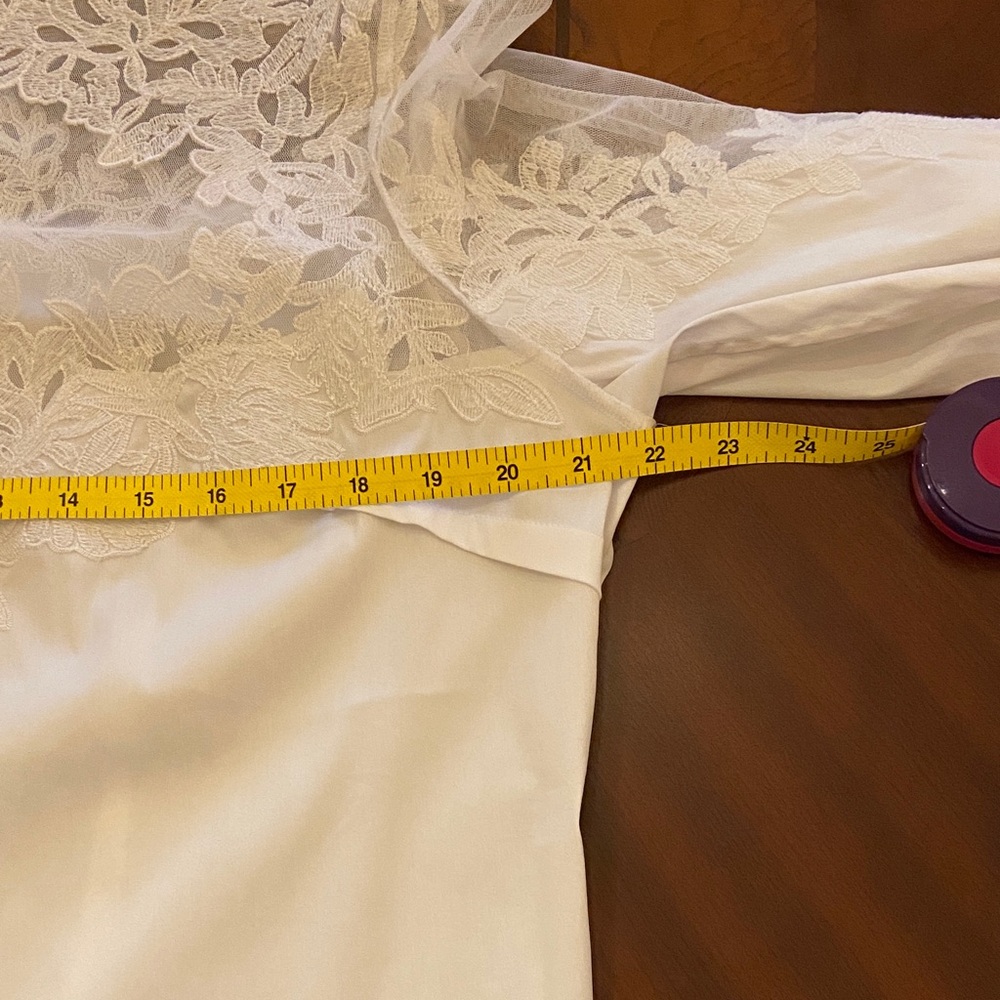White House Black Market White Lace Yoke Button-Down Shirt - Picture 7 of 11